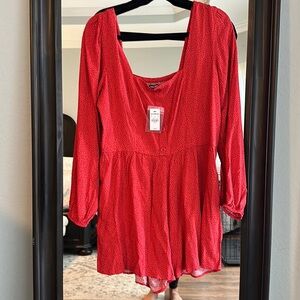 Red speckled romper
